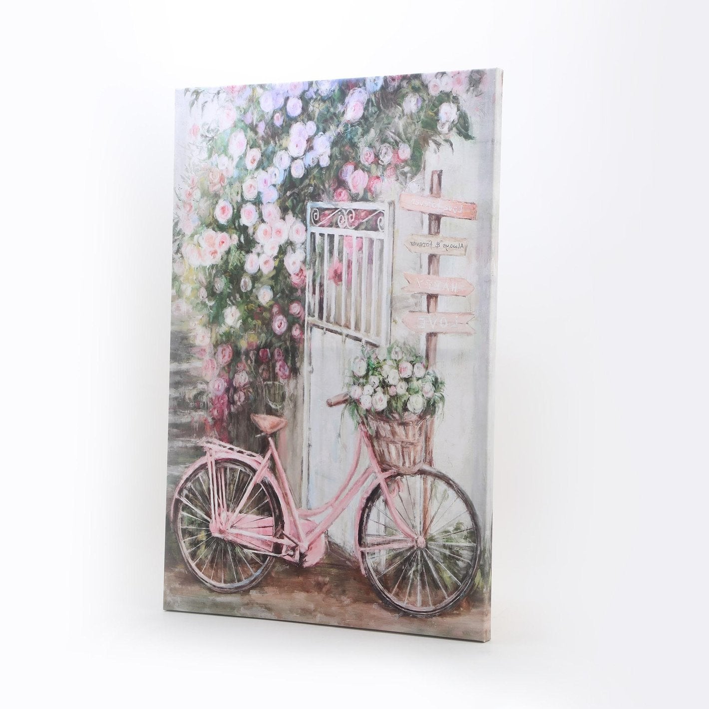 Brezza Set of 2 Canvas Flower and Bicycle Printed Picture Frames - 60x40cm