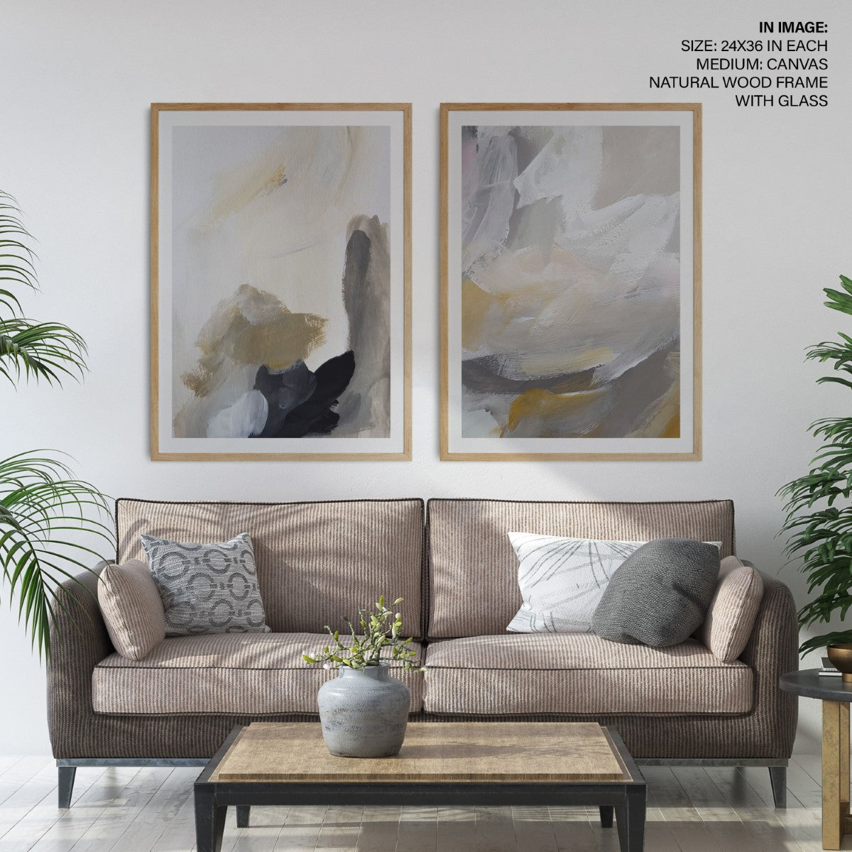 Set of 2 contemporary brushstroke