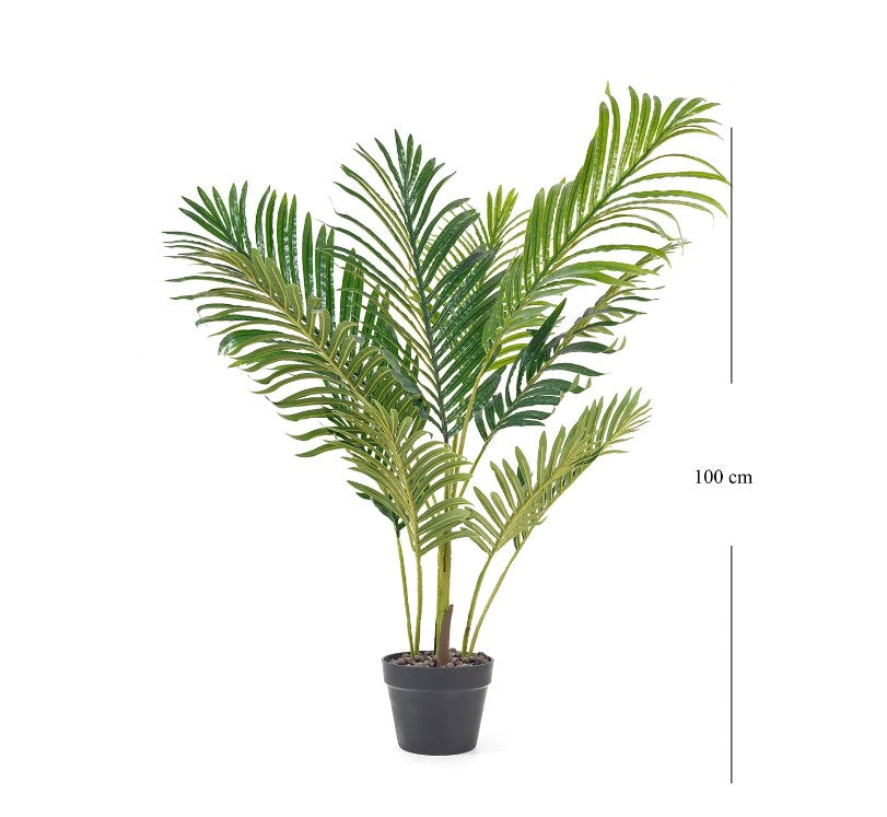 Green Artificial Areca Palm Potted Plant