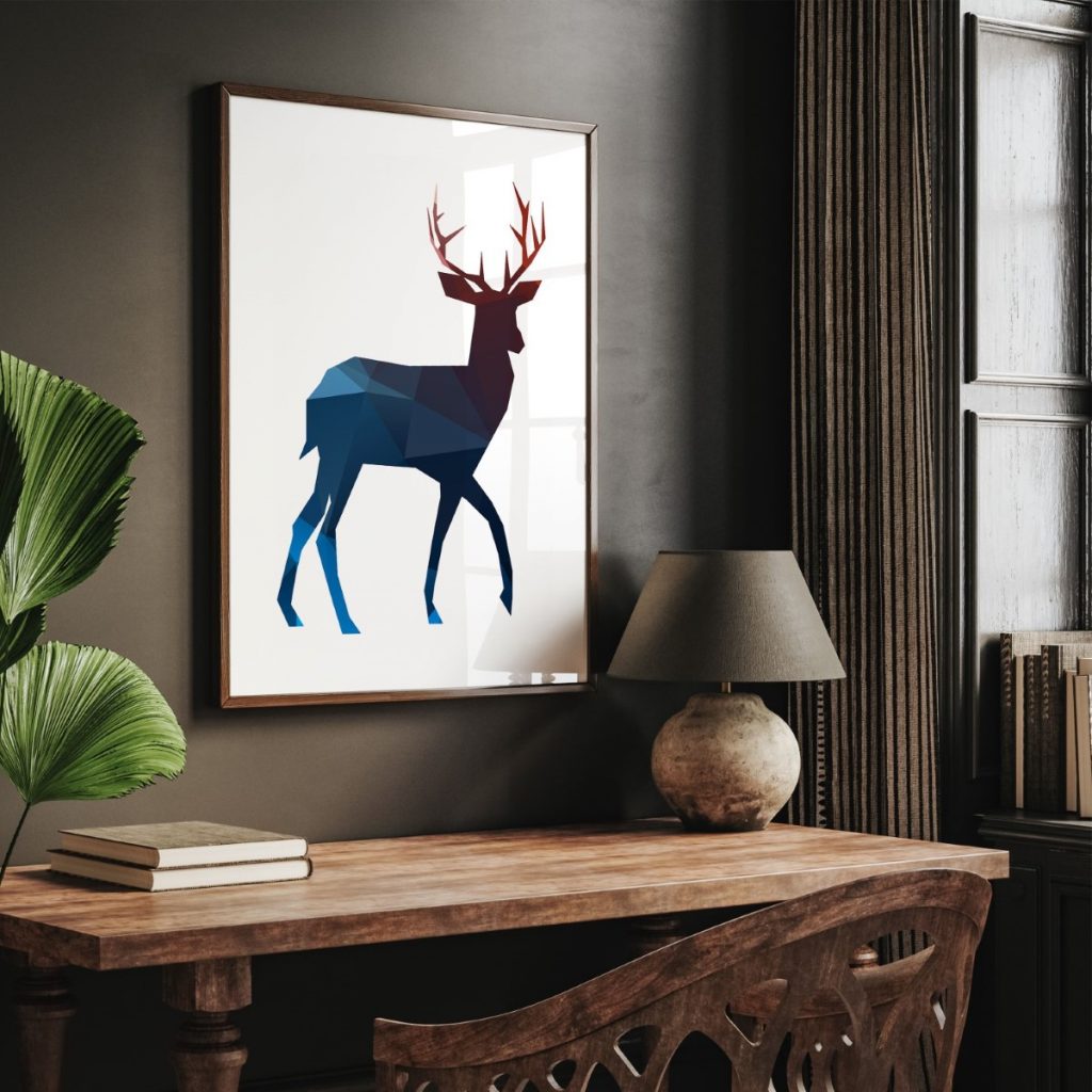 Colorful geometric deer