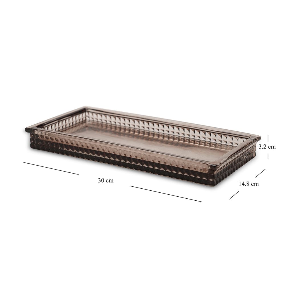 Brown Diamond Texture Glass Tray