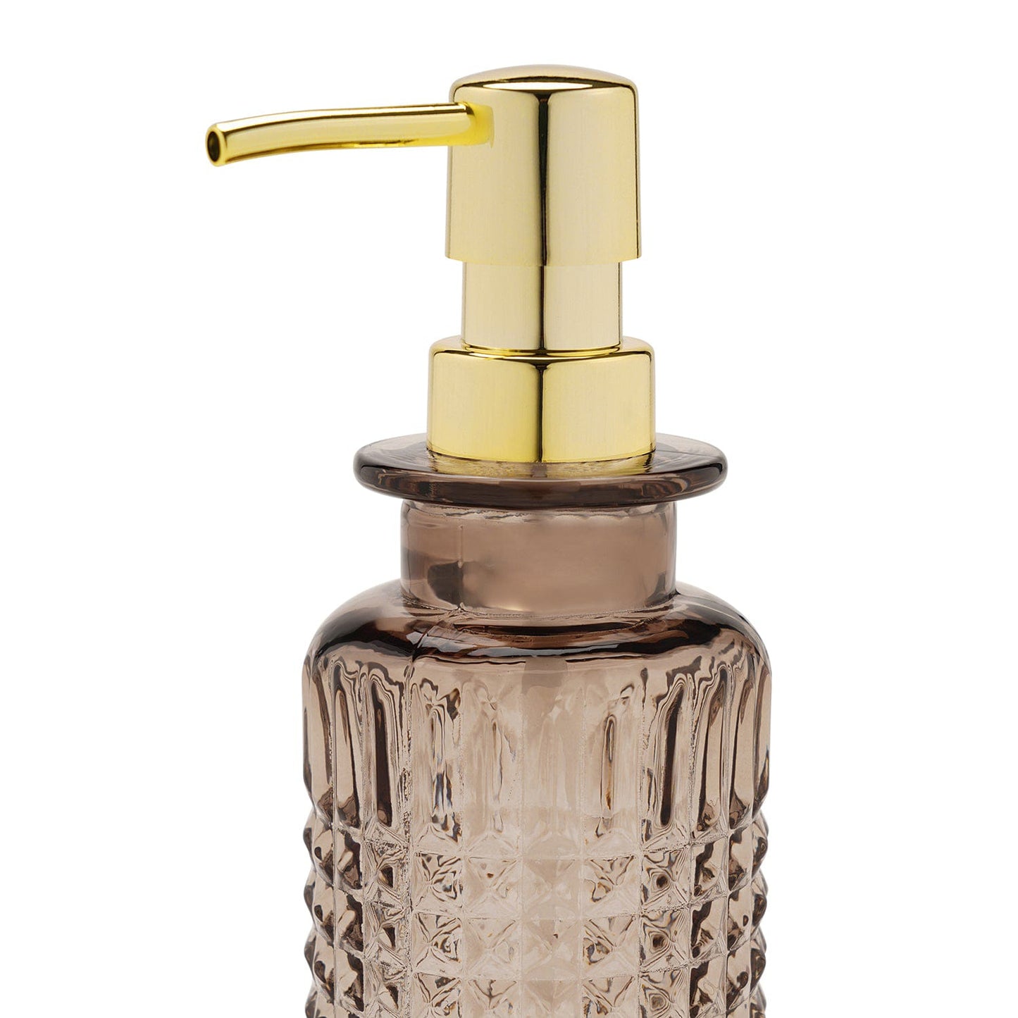 Brown Diamond Texture Glass Soap Dispenser