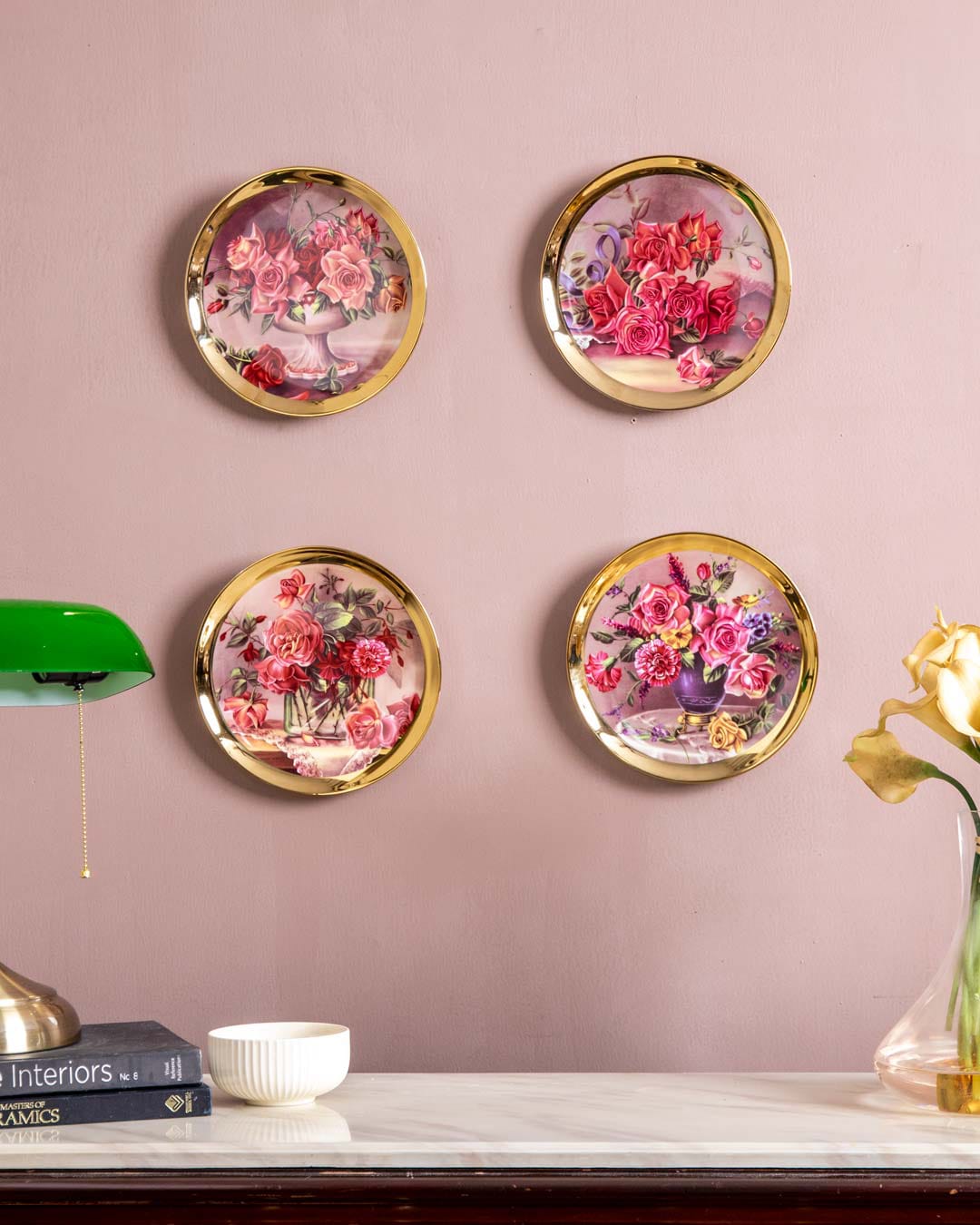 Bouquet Bliss Gold Plate Collage - Set of 4