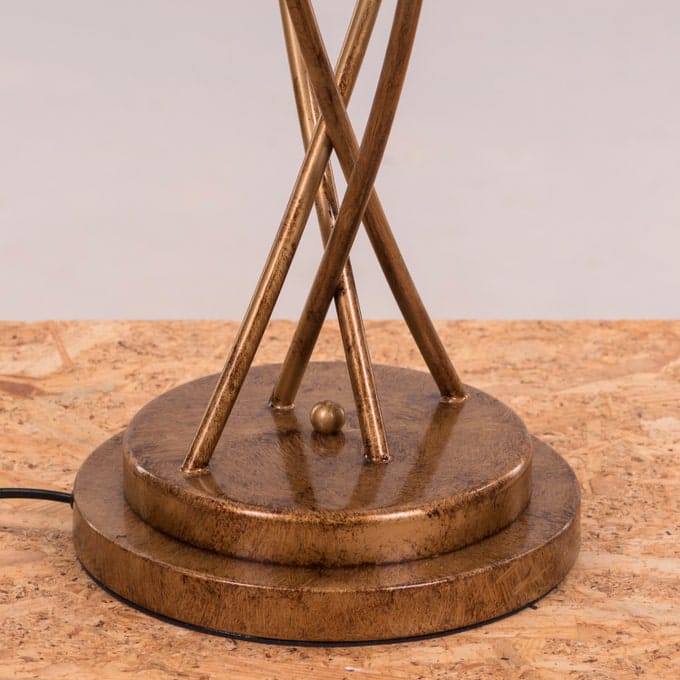 Twisted Cluster (Antique Gold, Smokey Grey) Glass Floor Lamp