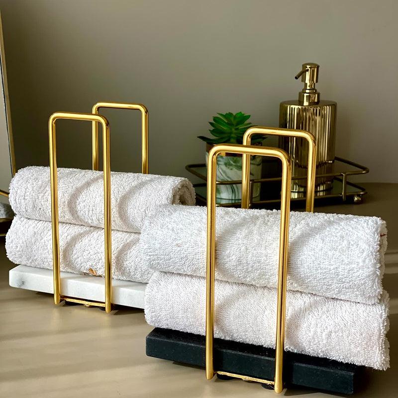 Ivago Towel Holder - White & Gold