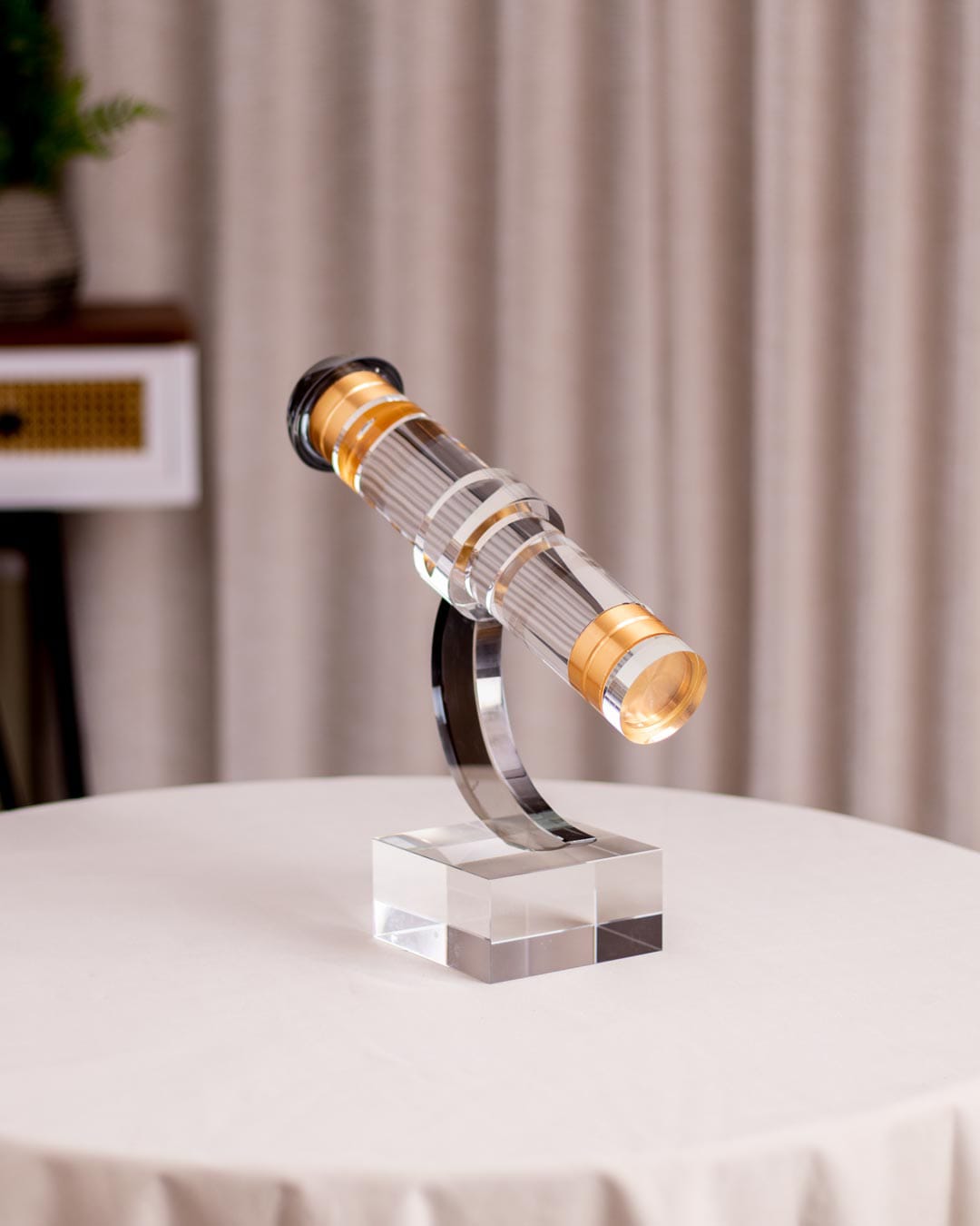 Exquisite Crystal Microscope Tabletop Accent