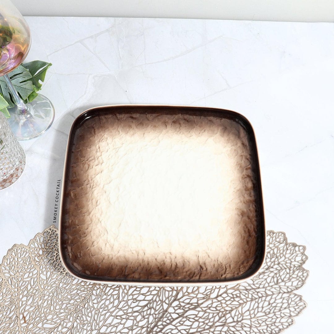 ombre serving platters - brown