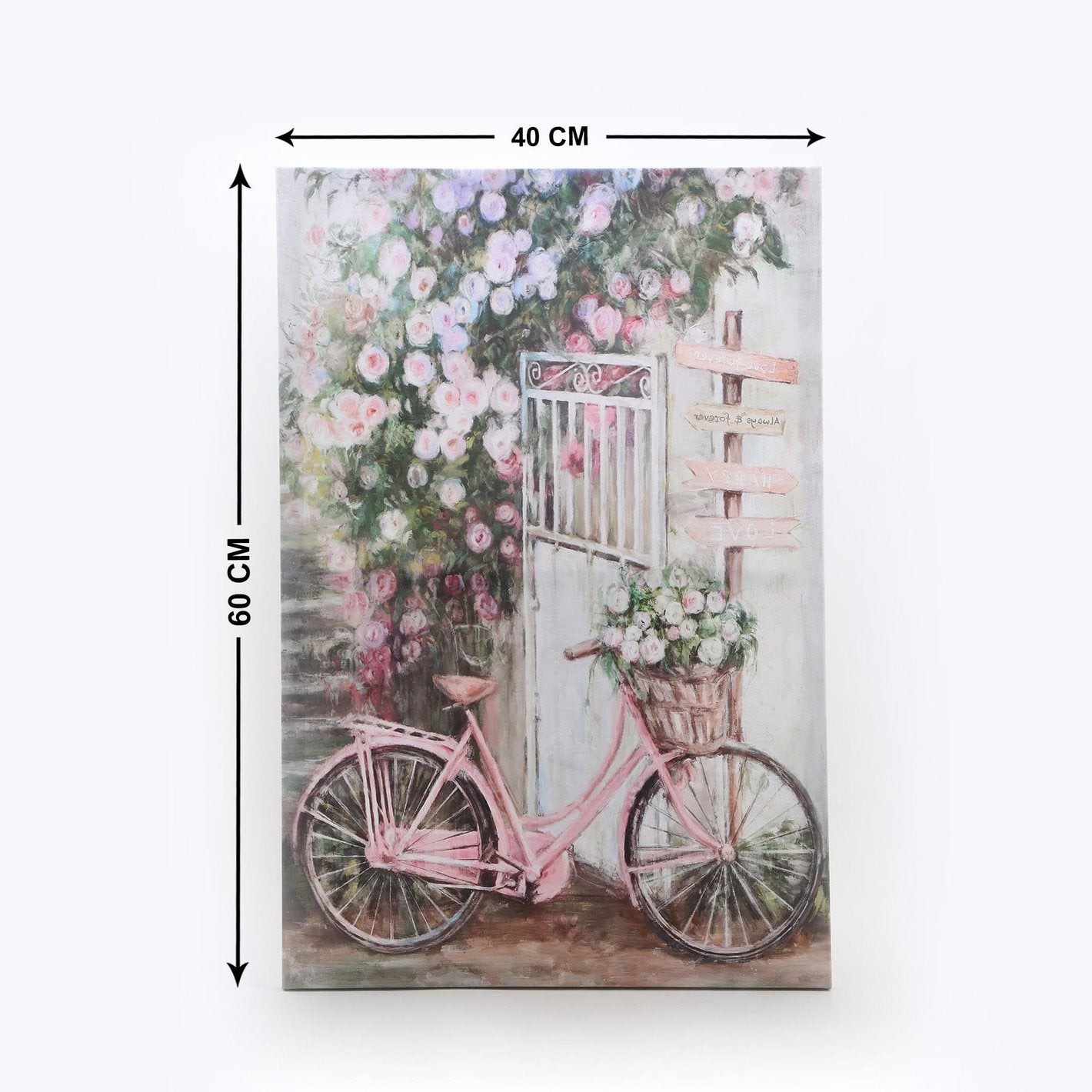 Brezza Set of 2 Canvas Flower and Bicycle Printed Picture Frames - 60x40cm