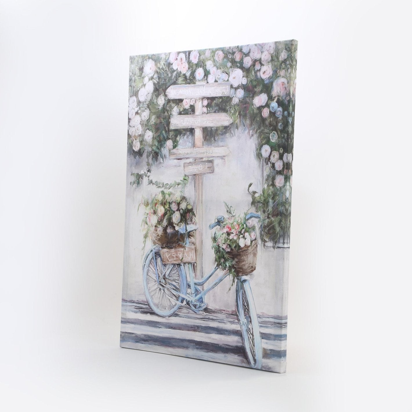 Brezza Set of 2 Canvas Flower and Bicycle Printed Picture Frames - 60x40cm