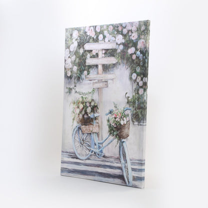 Brezza Set of 2 Canvas Flower and Bicycle Printed Picture Frames - 60x40cm