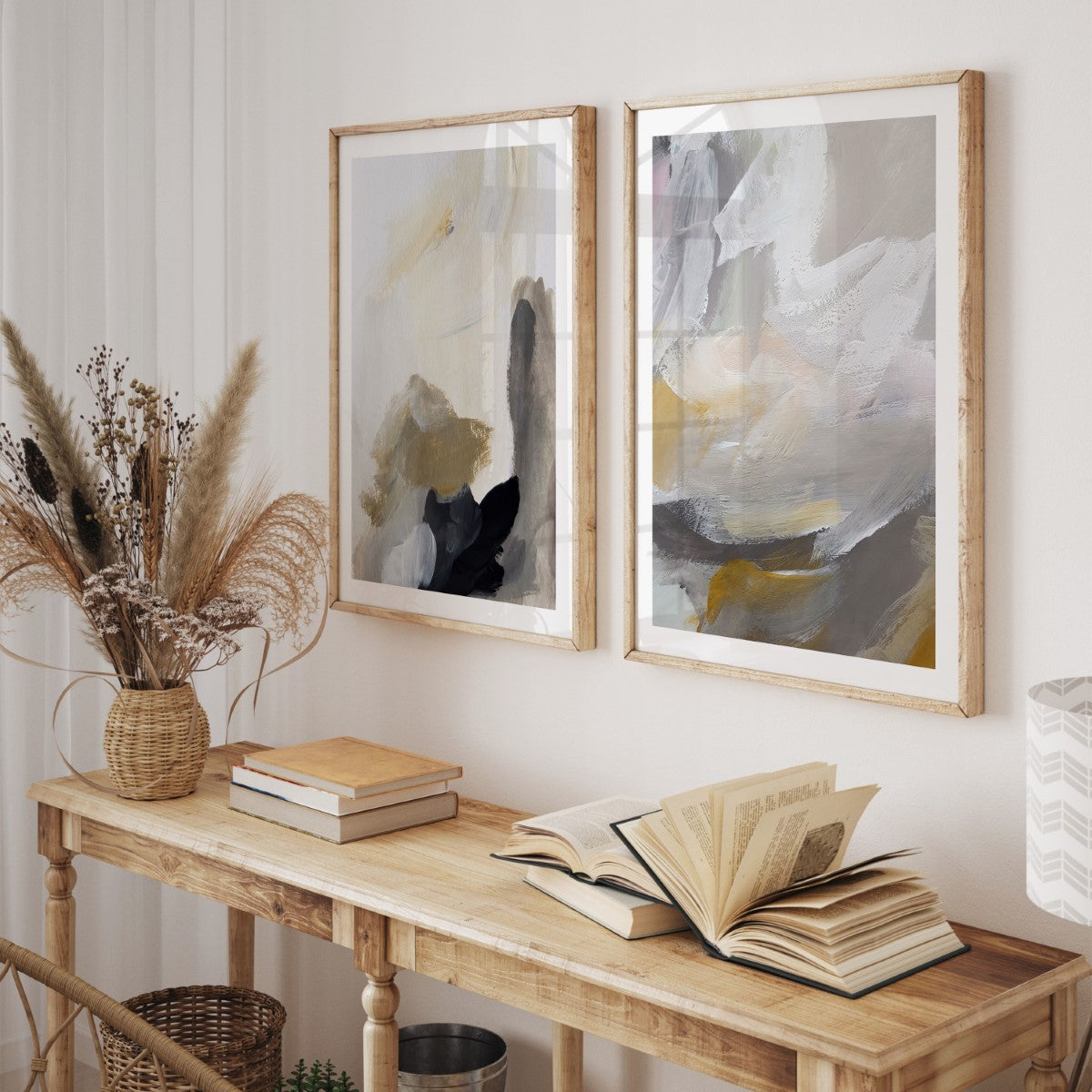 Set of 2 contemporary brushstroke