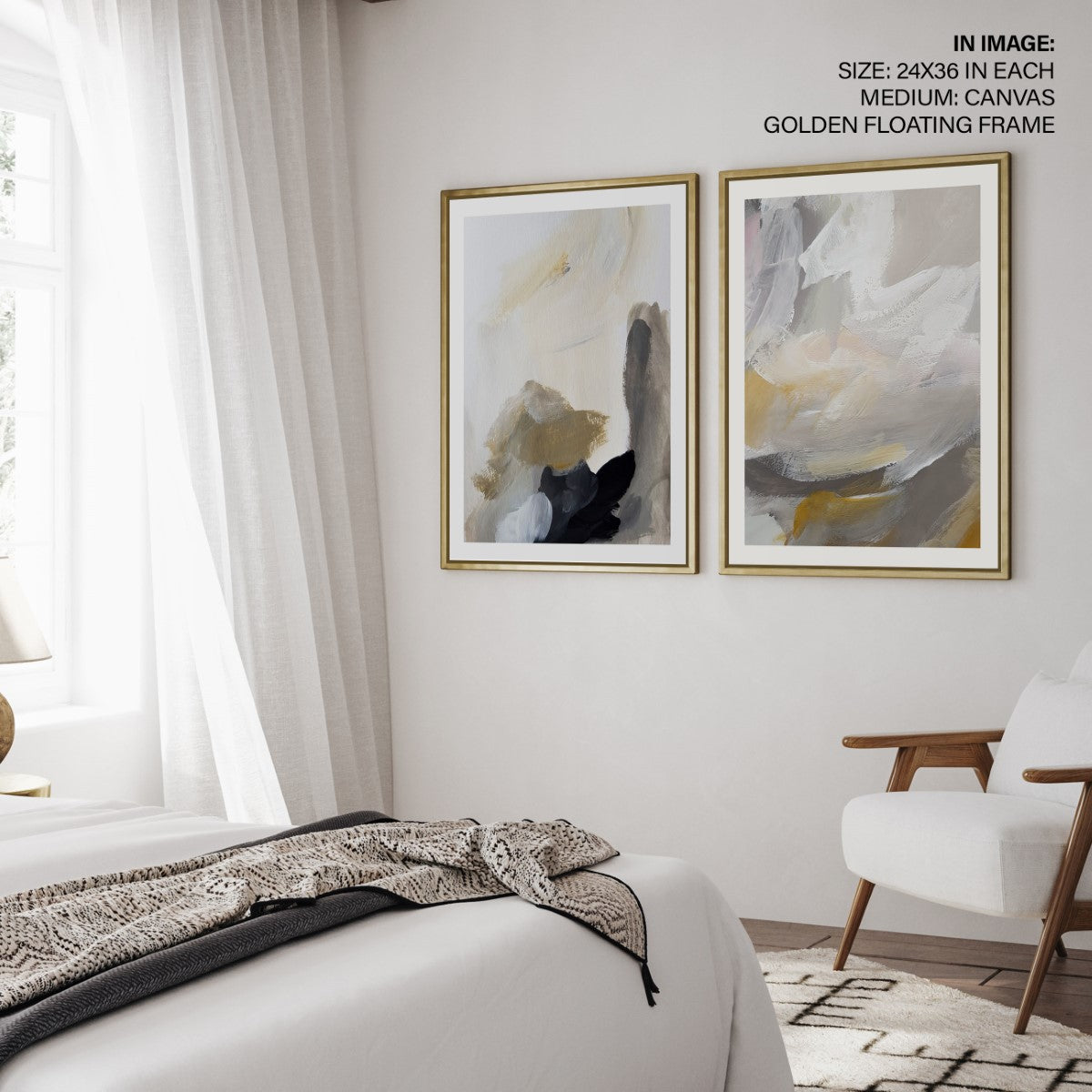 Set of 2 contemporary brushstroke