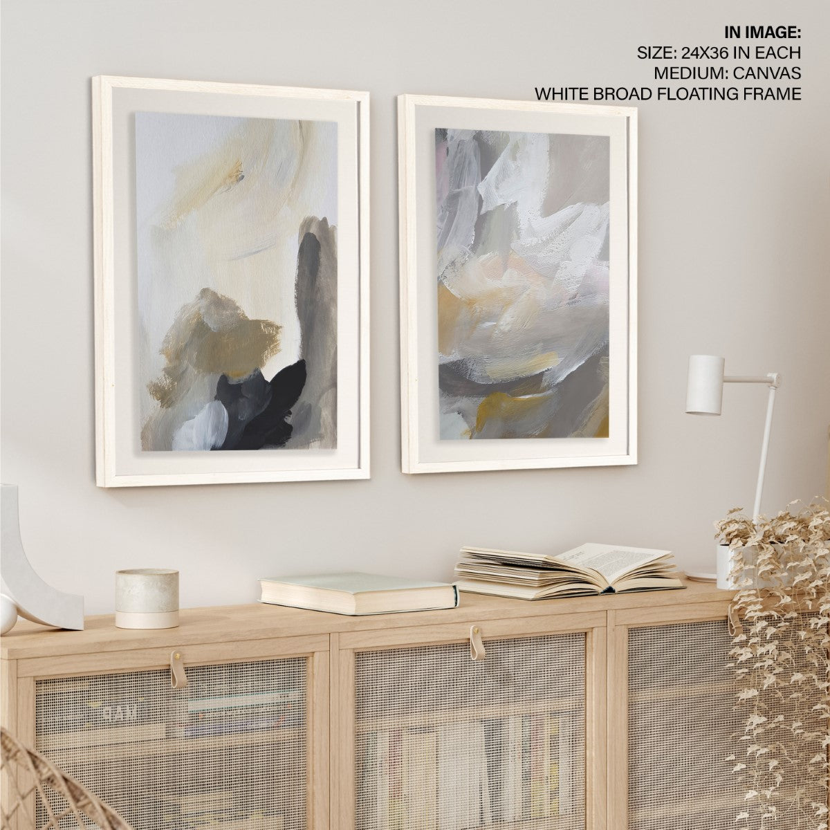 Set of 2 contemporary brushstroke