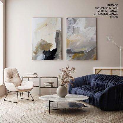 Set of 2 contemporary brushstroke