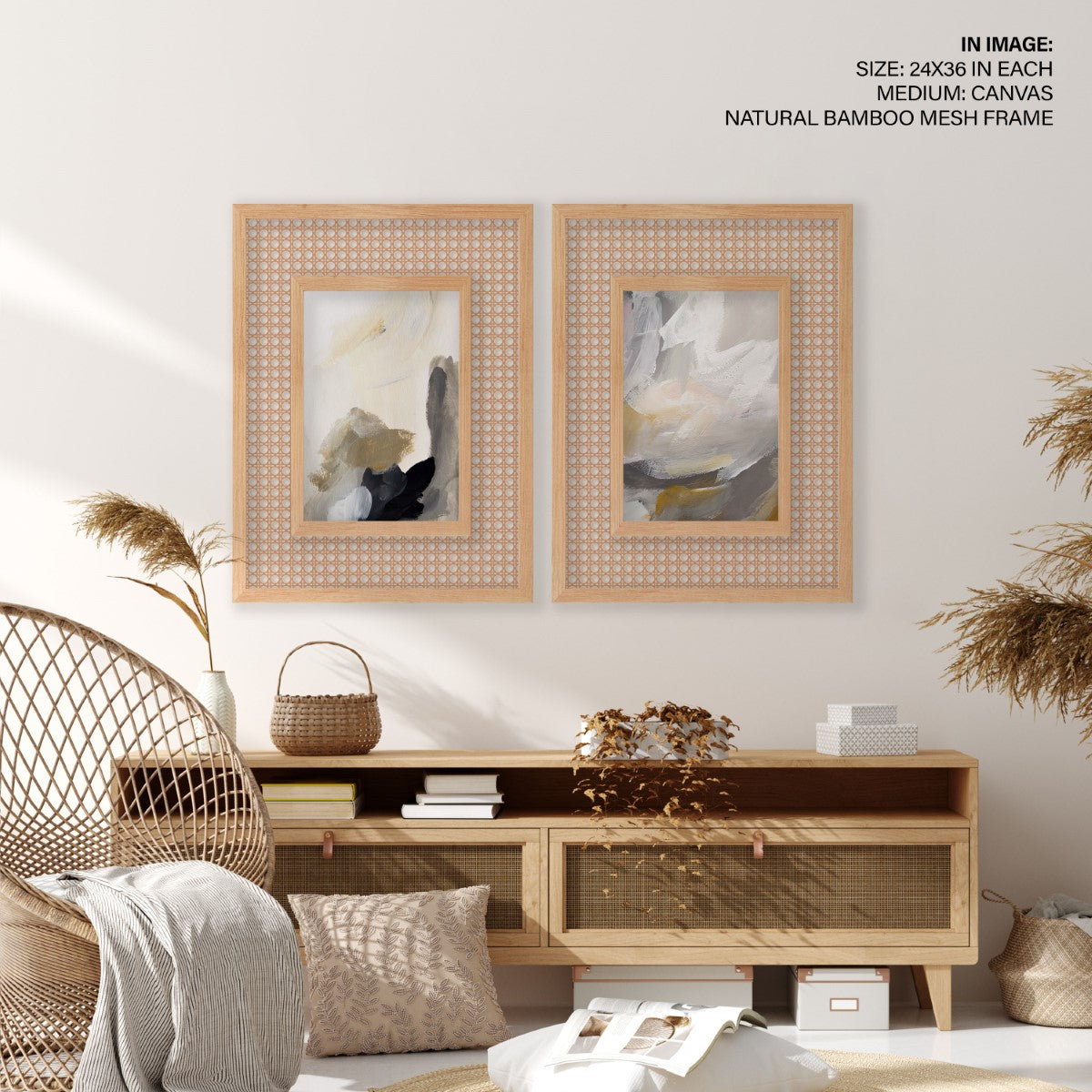 Set of 2 contemporary brushstroke