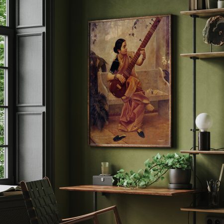 Music hath charms by Raja Ravi Varma (kadambari) by Raja Ravi Varma (1890)