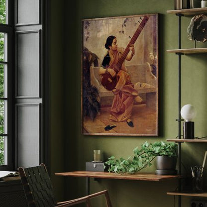 Music hath charms by Raja Ravi Varma (kadambari) by Raja Ravi Varma (1890)