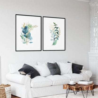 Set of 2 minimalistic watercolor plant botanical