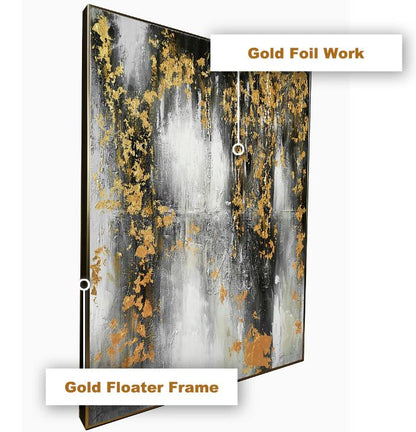 Styl'Urs Black & Gold Hand Painted Wall Art