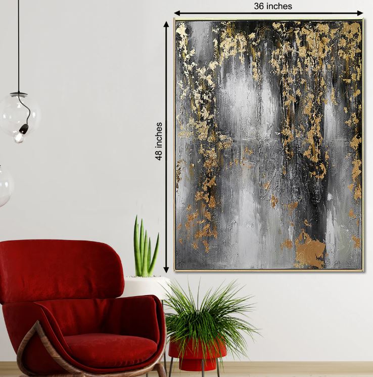Styl'Urs Black & Gold Hand Painted Wall Art