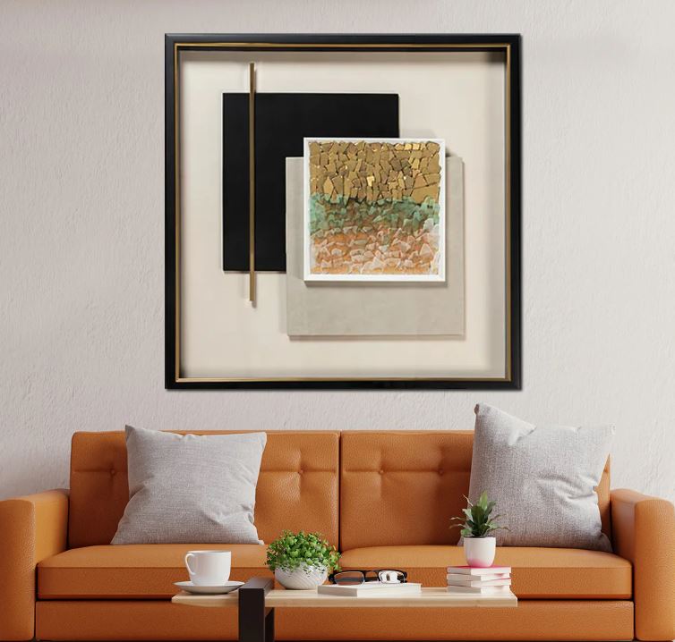 Rhythmic infusion shadow Box wall decoration showpiece center panel