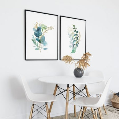 Set of 2 minimalistic watercolor plant botanical