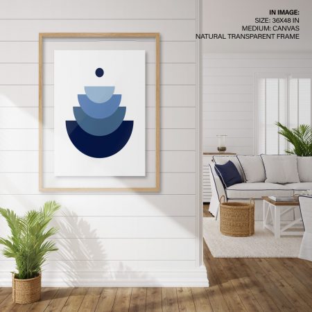 Blue minimalist geometric shapes Scandinavian