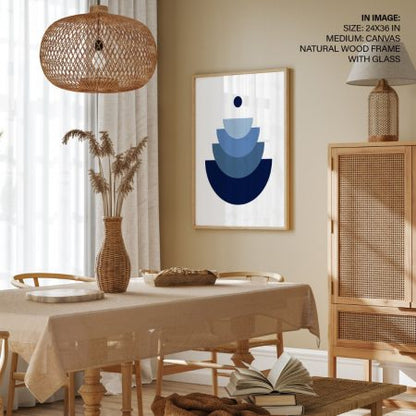 Blue minimalist geometric shapes Scandinavian
