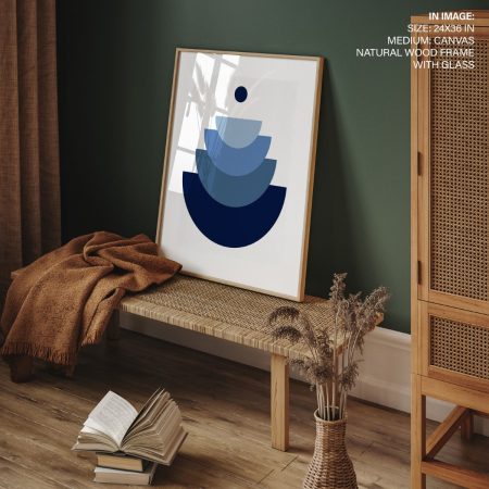 Blue minimalist geometric shapes Scandinavian