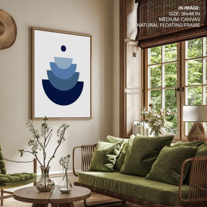 Blue minimalist geometric shapes Scandinavian