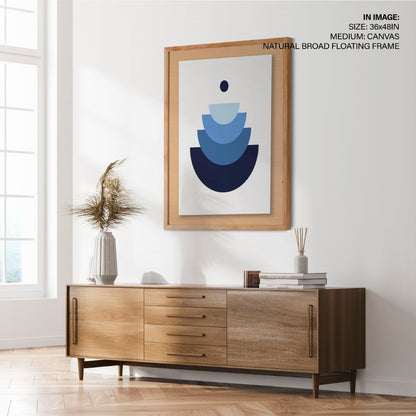 Blue minimalist geometric shapes Scandinavian
