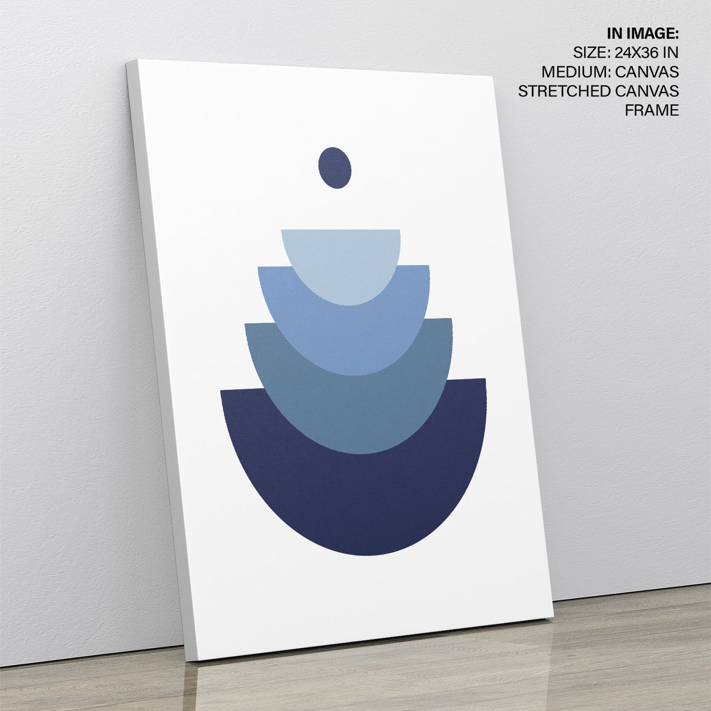 Blue minimalist geometric shapes Scandinavian