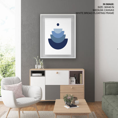 Blue minimalist geometric shapes Scandinavian