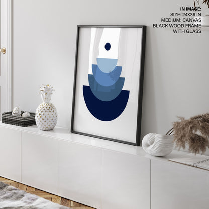 Blue minimalist geometric shapes Scandinavian
