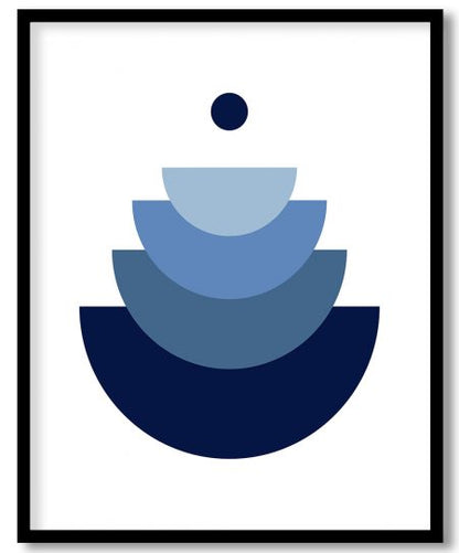 Blue minimalist geometric shapes Scandinavian