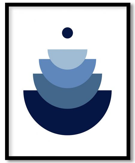 Blue minimalist geometric shapes Scandinavian