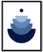 Blue minimalist geometric shapes Scandinavian