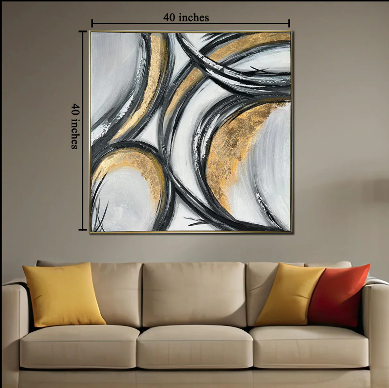 Magical Mirage Handpainted Wall Painting (With outer Floater Frame)