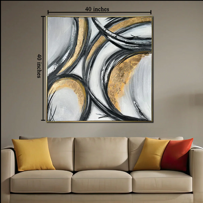 Magical Mirage Handpainted Wall Painting (With outer Floater Frame)
