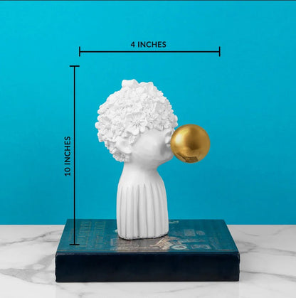 Orbital Odyssey Resin Decorative showpiece - White