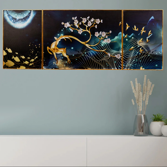 Deer in the Night Sky Canvas Print