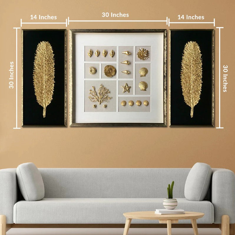 A Sea of Illusions & Golden Glittered Shadow Box Set of 3