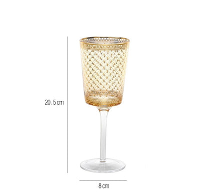 Set Of 4 Citrine Gold Wine Glass