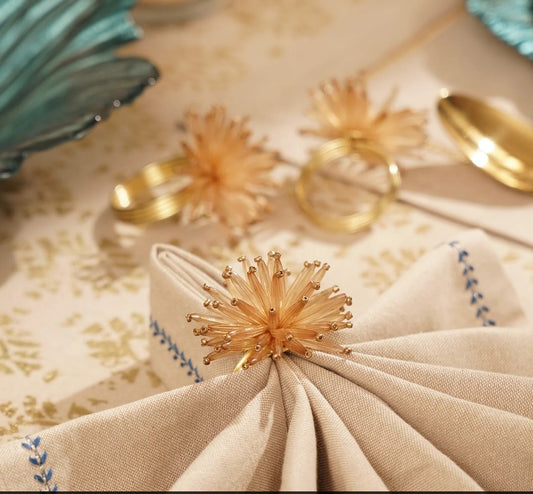 Set of 4 Gold Napkin Rings