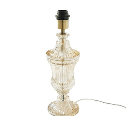 Gold Ribbed Glass Table Lamp Stand (without shade)