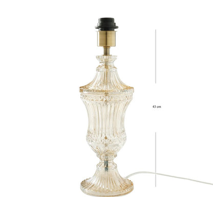 Gold Ribbed Glass Table Lamp Stand (without shade)