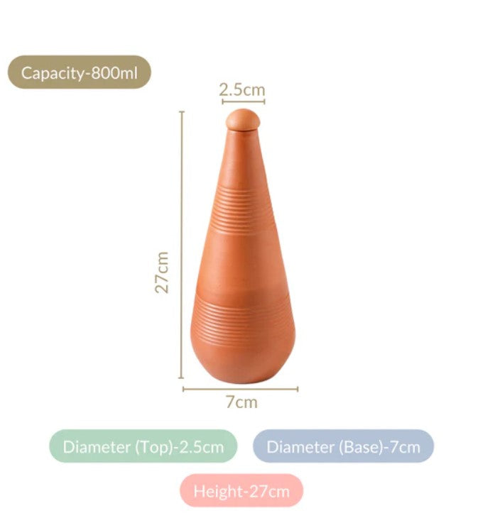 Terracotta Taper Water Bottle 800ml