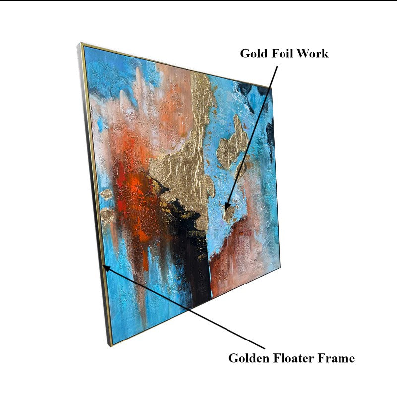 Chromatic Couture Handpainted Wall Painting (With outer Floater Frame)