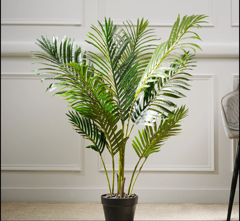 Green Artificial Areca Palm Potted Plant