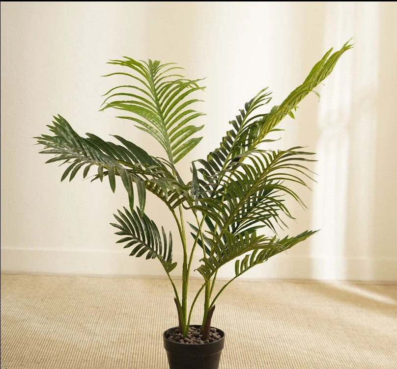 Green Artificial Areca Palm Potted Plant